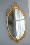 Gilt Framed Oval Wall Mirror