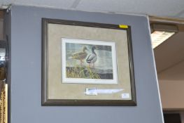 Signed Robert Batesman Print - Mallard Ducks plus Stamp