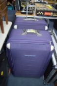 Pair of Purple Pierre Cardin Suitcases