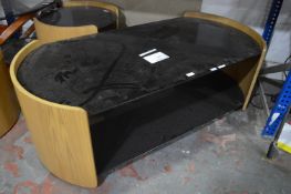 *Glass Topped Oak Coffee Table