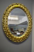 Ornate Gilt Framed Beveled Edge Wall Mirror