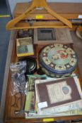 Tray Lot of Collectibles, Local History Books, Sil