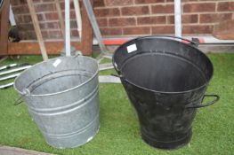 Galvanised Bucket and a Coal Bucket