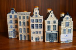 Five Miniature Dutch House Gin Bottles