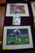 Two Framed Prints of Rio Ferdinand & Juan Sebastian Veron plus Signed Photo of Nicky Barmby
