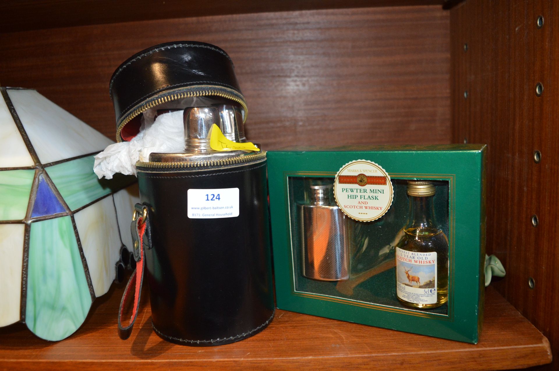 Leather Drinks Flask Cask and a Mini Hip Flask