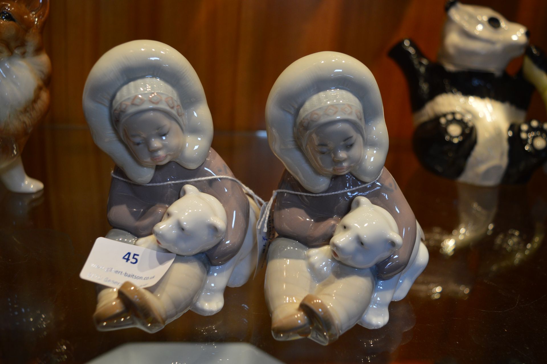 Pair of Lladro Eskimos and Polar Bears