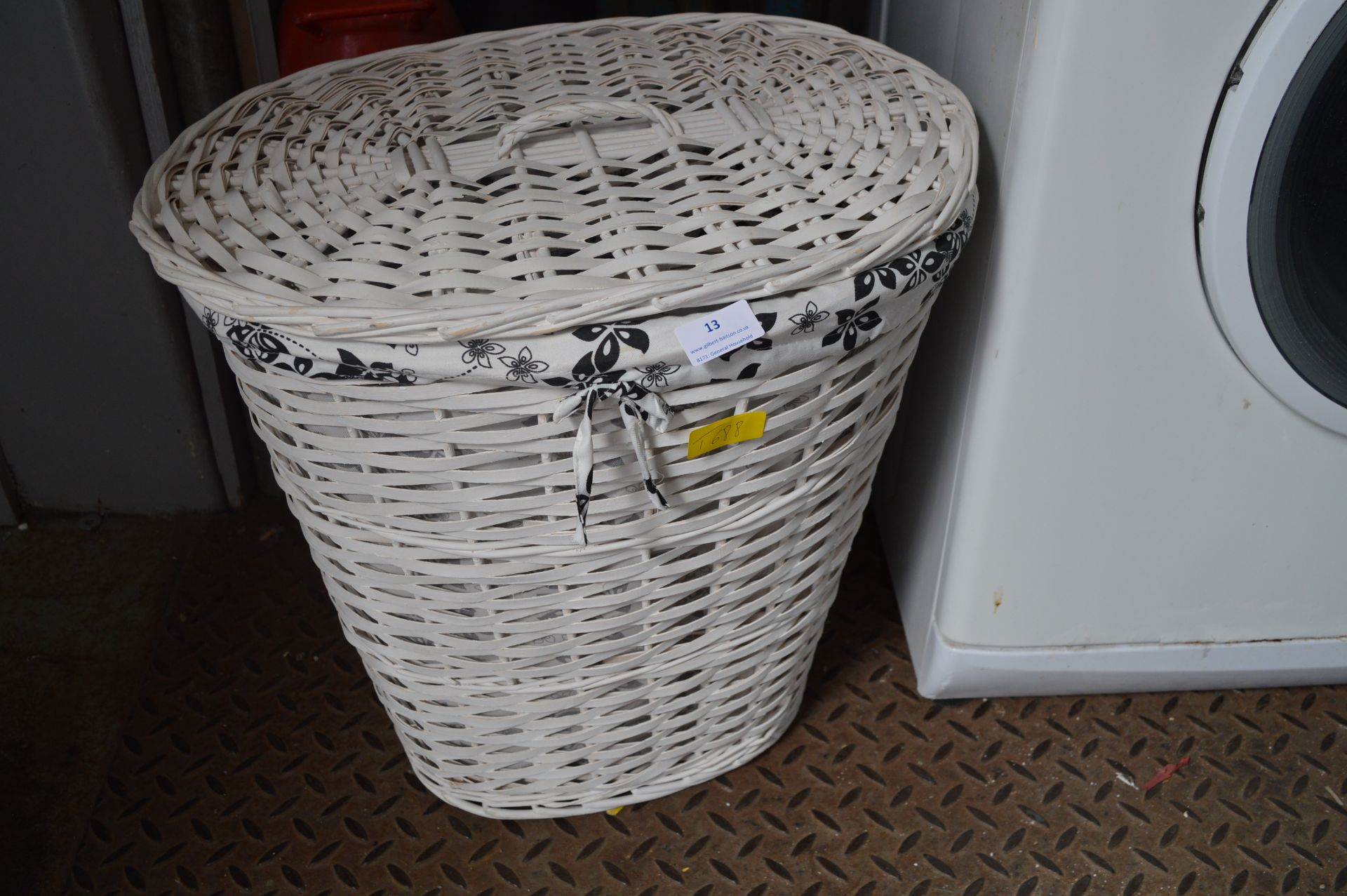 White Woven Linen Bin