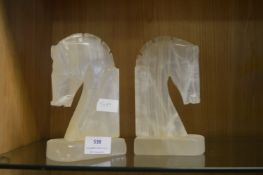Pair of Onyx Horse Head Bookends