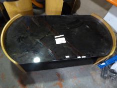 *Oval Glass Topped Coffee Table