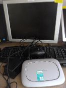 Monitor, Keyboard Mouse and Router