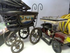 Miniature Ornamental Pram and Car
