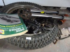 Two Motorbike Wheels and Assorted Part plus and BM