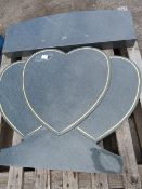 Grey Heart Shaped Headstone Base