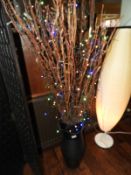 *Ceramic Vase with Willow Stick Decoration and LED