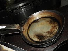 *Three Black Iron Saute Pans