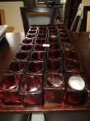 *36 Red Glass Candle Holders