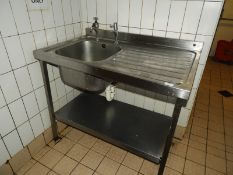 *Stainless Steel Commercial Sink Unit with Right-Hand Drainer and Undershelf