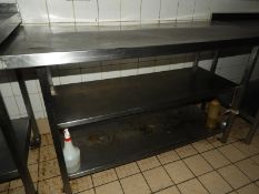 *Stainless Steel Preparation Table with Two Under Shelves 140x60cm