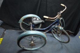 Child's Vintage Blue Tricycle