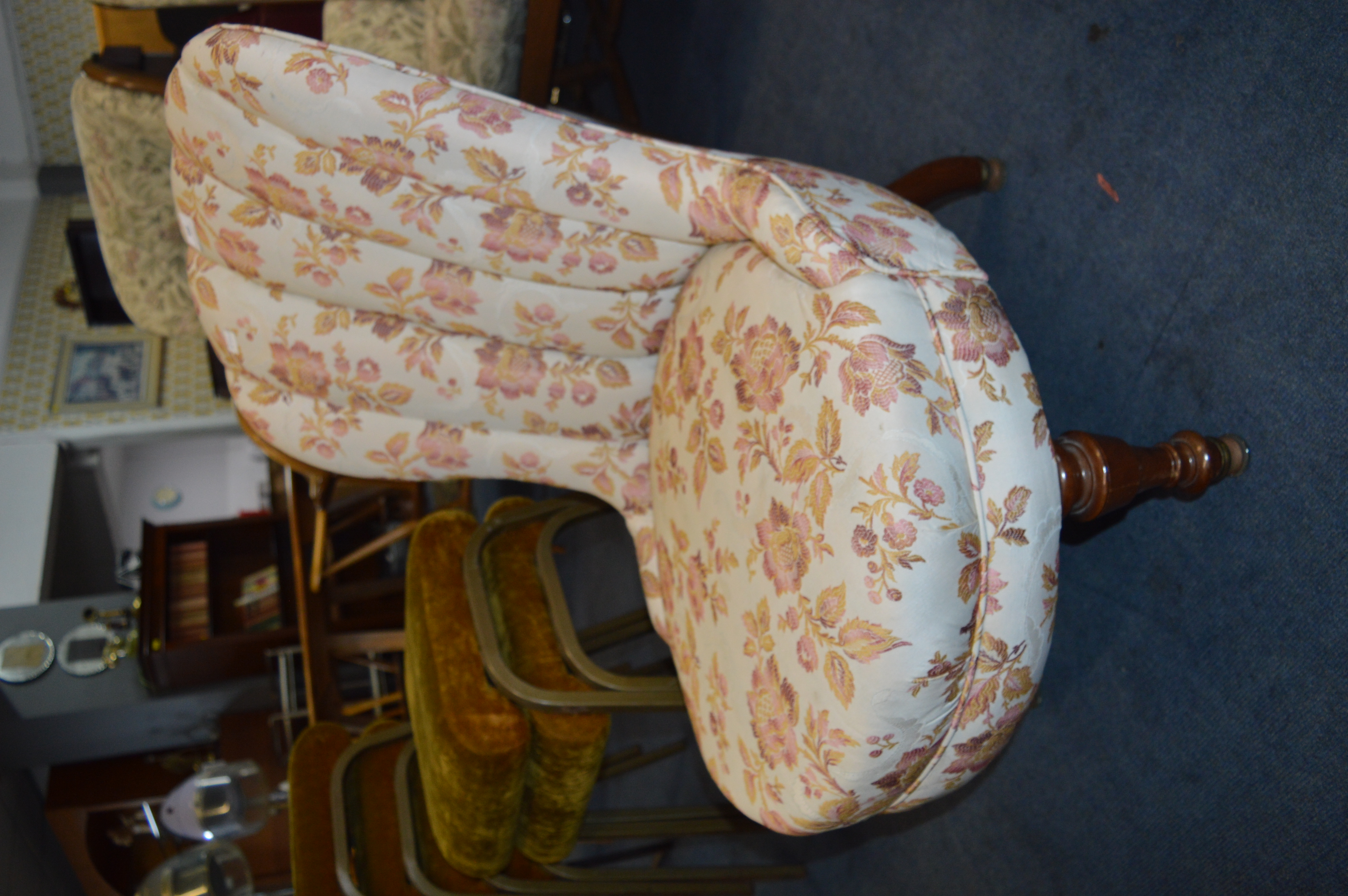 Victorian Nursing Chair with Floral Upholstery - Image 4 of 4