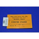 Hull City AFC Season Ticket Book 1968/69 Centre Stand