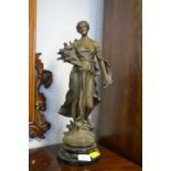 Classical Style Spelter Figure - La Jeunesse by A.J. Scott