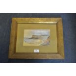 Gilt Framed Pastel Seascape of Saltburn 1904