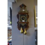 Victorian Wall Mounted Pendulum Clock with Brass Atlas Bell