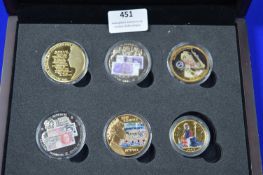 Case of Six Assorted Commemorative Coins