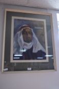 Framed Oil on Board Portrait of an Arab