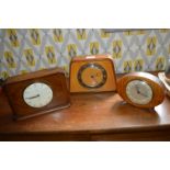 Two Smiths Retro Mantel Clocks and a Time Savings Money Box Clock