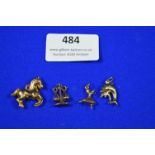Four 9ct Gold Hallmarked Charms ~4.5g