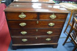 Georgian Mahogany Two Over Three Chest on Ogee Bracket Feet