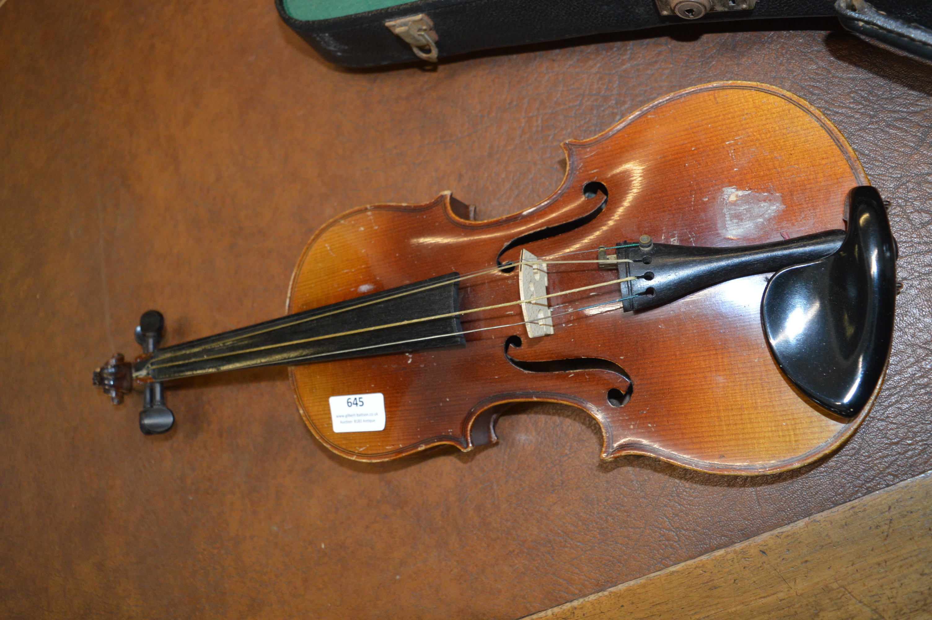 Violin with Bow and Case - Image 3 of 3