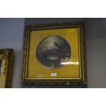 Ornate Gilt Framed Painting Featuring a Robin and a Best