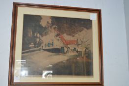 Framed Coloured Etching - Springtime by Morrice Lancaskens