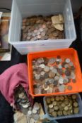 Large Quantity of British Coinage; Half Crowns, Shillings, Threepenny Bits, etc.