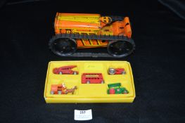 Tinplate Toy Tractor by Mar Toys, plus Matchbox Diecast Model Vehicles