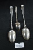 Three Hallmarked Silver Teaspoons