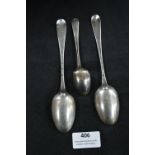 Three Hallmarked Silver Teaspoons