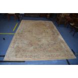 Wool Pile Rug in Pale Gold with Floral Design 10' x 6'6"