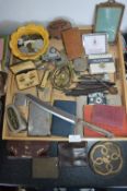 Tray Lot of Collectibles; Coinage, Lighter, Money Boxes etc.