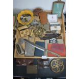 Tray Lot of Collectibles; Coinage, Lighter, Money Boxes etc.