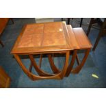 Retro Teak Tile Topped Nest of three Tables