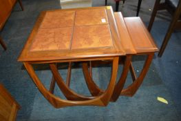 Retro Teak Tile Topped Nest of three Tables