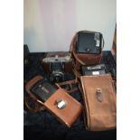 Four Vintage Cameras Including an Olympus 6 (AF), etc.