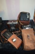 Four Vintage Cameras Including an Olympus 6 (AF), etc.