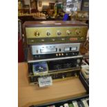 Three 8-Track Audio Tape Players plus Amplifier