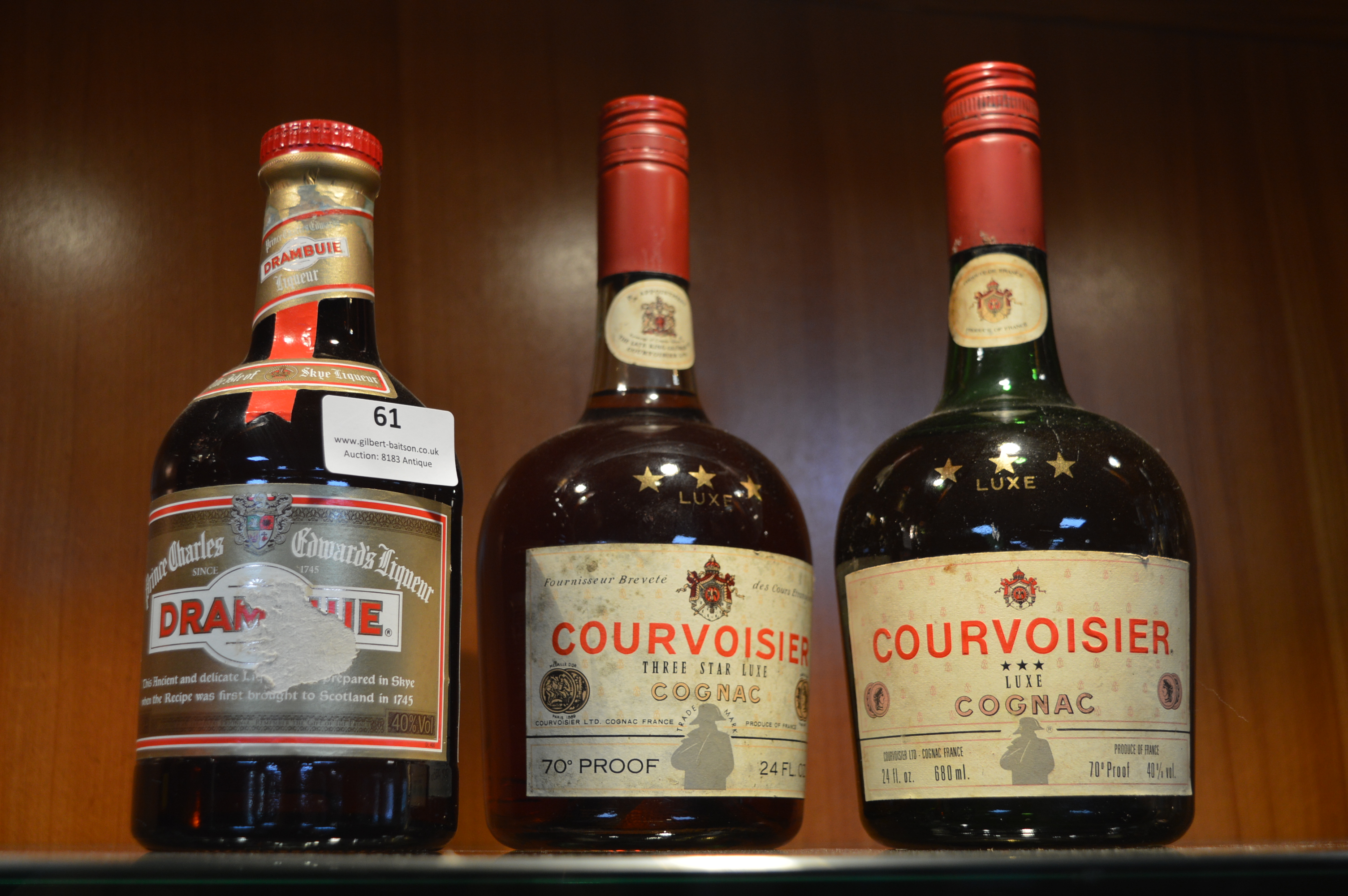 Two Vintage Bottles of Courvoisier Cognac and One Drambuie - Image 2 of 2